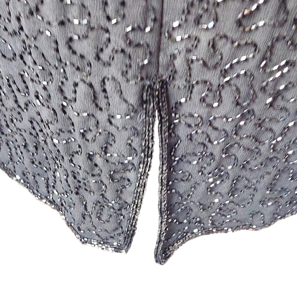 Jmd- 70's Womens Black Polyester Sleeveless, Lined Mid Length Cocktail Dress. - Picture 11 of 12